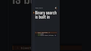 Python bisect: Binary Search Is Built In #shorts