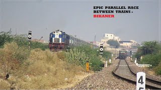 Epic Parallel Race Between Trains!! Ranakpur Express vs Bikaner - Delhi Superfast....