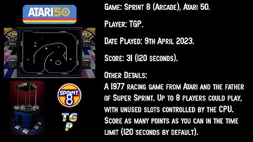 Sprint 8 (Arcade) - Atari 50 - PC / Steam - 120s , 31 points.
