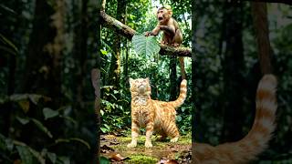 Bandar Billi Ki Masti | #funny #cartoon #animation #shorts #viral #trending #cat #dogs #art  #comedy