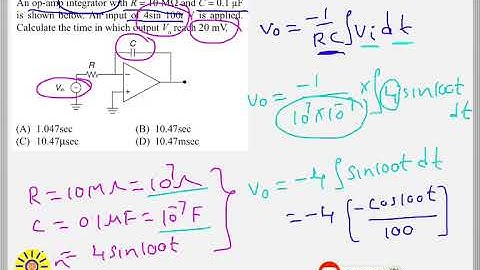 ANALOG CIRCUITS PROBLEM ON  OPAMP integrator circuit | IMPORTANT PROBLEM | GATE | ESE | ISRO | BARC