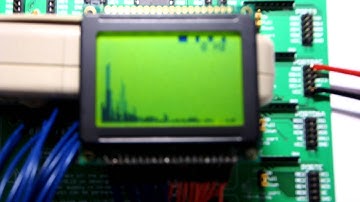 Audio FFT demo. dsPIC30F4013+GLCD TG12864E-01XWBV