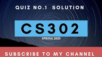 CS302 QUIZ NO.1 SOLUTION||Spring 2020||Virtual University