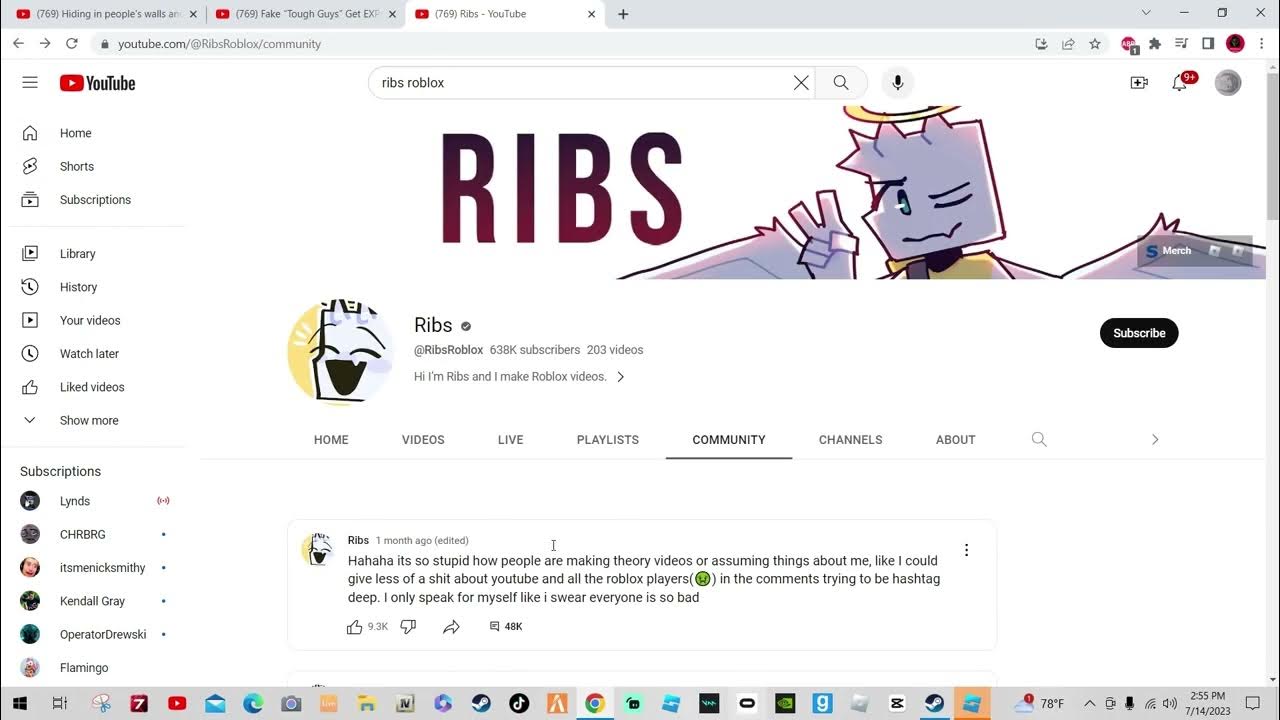 ribs roblox hates everyone YouTube