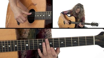 Acoustic Rhythm Guitar Lesson - Add Harmonics Breakdown - Vicki Genfan