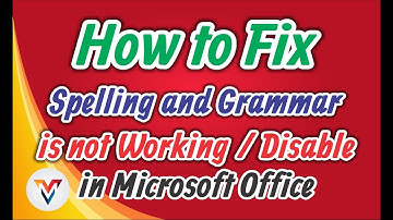 MS Office Spelling and Grammar Checker not working