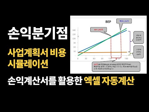   손익분기점 계산 손익계산서를 활용한 엑셀 자동계산 사업계획서 비용 시뮬레이션