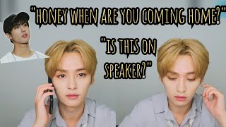 Eng Han Calls Lee Know Honey In Phonecall Minsung 한리노 Lee Know Vlive Rino Bang 210803