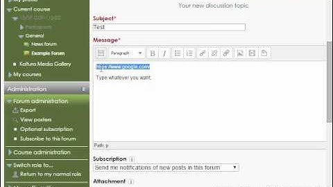 Creating Links in A Discussion Board in Moodle