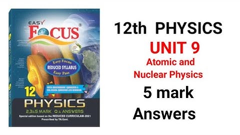 12th Physics |Unit 9|5 mark questions and answers| FOCUS |