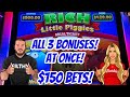 BIGGEST JACKPOT EVER ON RICH LITTLE PIGGIES $150 BETS FERURING MR HANDPAY