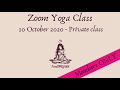 Zoom yoga class held on october 10th at 900 am  muladhara chakra for security and letting go