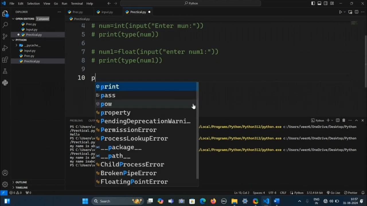 User Input in Python and Commands | Python with GecBharuch - YouTube