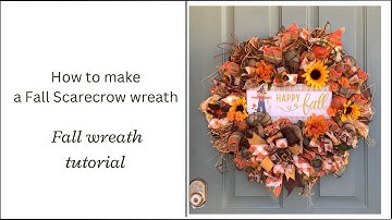 How to make a fall scarecrow wreath. Autumn. DIY. tutorial. Rustic. Wreath making.