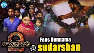 Baahubali Mania || Prabhas Fans Hungama @ Sudarshan Theatre, Hyderabad