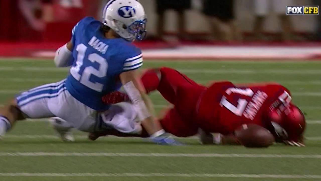 BYU's Kalani Sitake irate after targeting foul ejects Kai Nacua