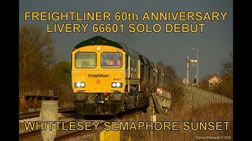 Freightliner 60th Annivesary 66601 Debut & Semaphore Sunset : Whittlesey, 20th March 2025