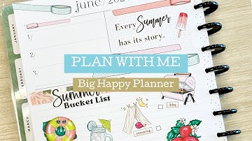 PLAN WITH ME | BIG HAPPY PLANNER | June Currently Page | Summer Bucket List