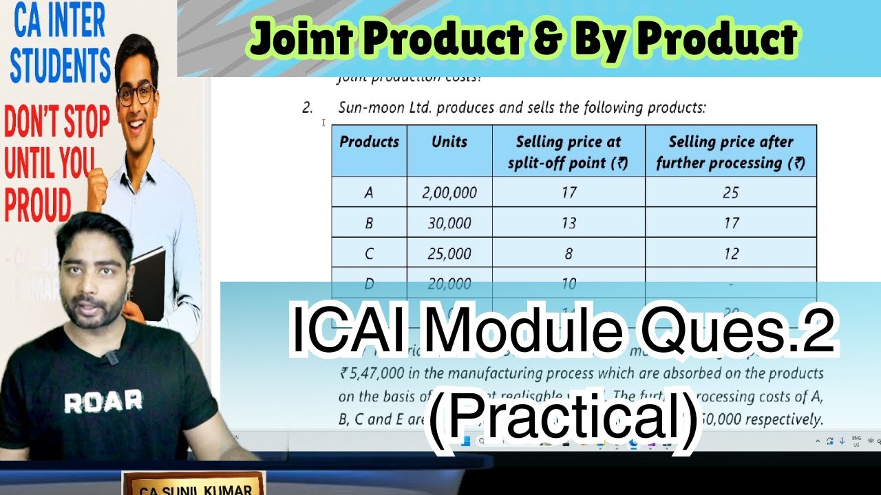 Question 2 (Practical) Join & By Product ICAI CA Inter Solution #cainter #costaccounting #accounting
