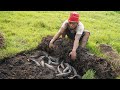 Amazing Fishing Under Grass 2020 - Searching & Catfish Under Secret Grass In Dry Season