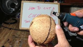 How to cut a Coconut in two perfectly equal halves using a rotary tool