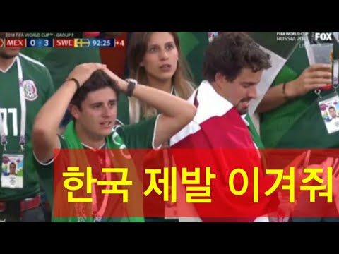   러시아 월드컵 한국이 독일 상대로 골을 넣었을 때 멕시코 팬들의 반응