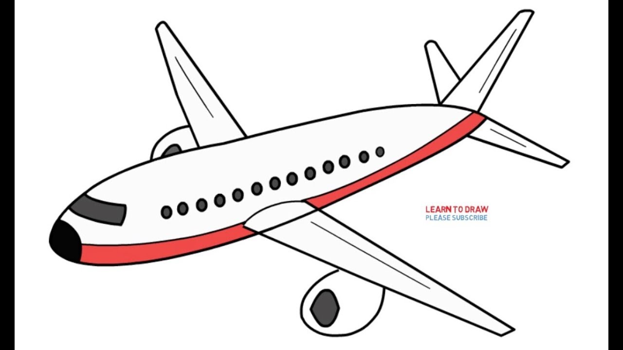 How To Draw A Simple Airplane Step By Step - Drawing Art Ideas