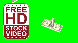 Free Stock Videos – one dollar bills flying away, blown away by the wind on green screen