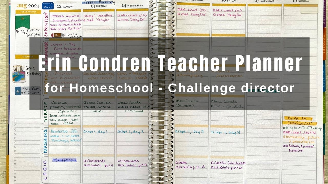 Erin Condren Teacher Planner for homeschooling - Challenge director ...