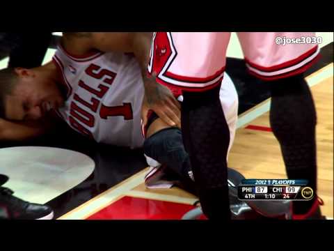 Derrick Rose ACL Knee Injury - 4/28/2012 2012 NBA Playoffs Game 1