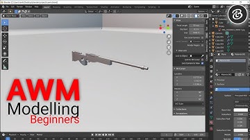 Making AWM Sniper in Blender 2.8 for Beginners Time lapse | AWM Modelling in Blender
