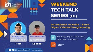 Introduction To Kotlin - Kotlin Object Oriented Programming | Weekend Tech Talk Series