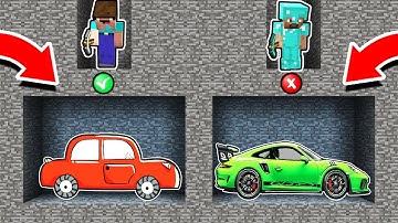 Minecraft - NOOB vs PRO : NOOB FOUND CAR IN SECRET MINE! Challenge 100% trolling
