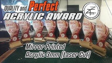 HOW TO MAKE ACRYLIC AWARD/PLAQUE USING TRANSPARENT STICKER.