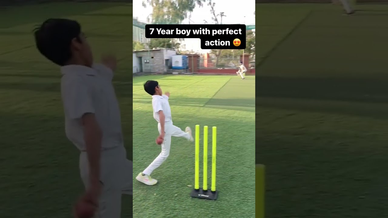 7 Year Old Boy Amazing Perfect Action Shorts Cricket Viral Trending Ytshorts Youtube Bowling