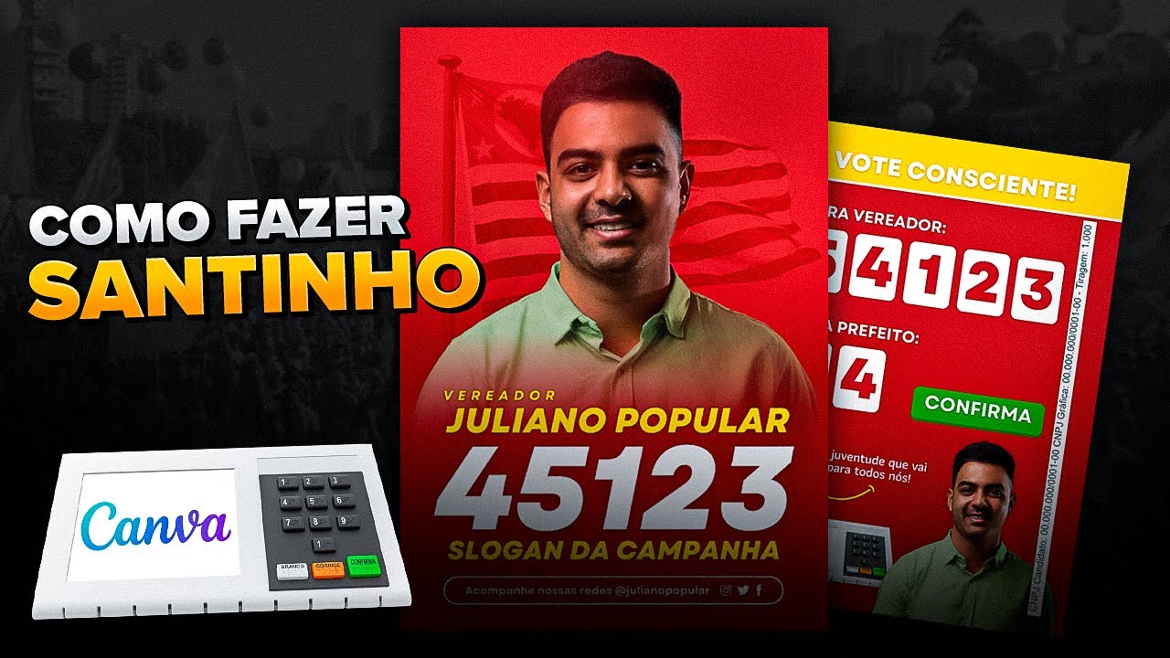 Como Criar Arte de Santinho Político no Canva Grátis
