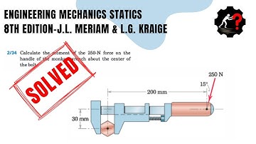 Problem 2.34 | Calculate the Moment of the 250-N Force on the Handle