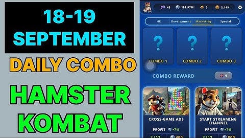 HAMSTER KOMBAT GAMEDEV DAILY COMBO | HAMSTER KOMBAT DAILY COMBO | 18 SEPTEMBER HAMSTER DAILY COMBO