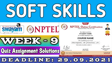 Soft Skills | NPTEL Answer | Week 9 | Quiz Answer | Assignment 9 Answers | IIT Roorkee