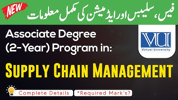 VU Associate Degree Program 2 years ADP: Supply Chain Management