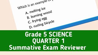 Grade 5 Science Reviewer | Quarter 1 | Practice Test