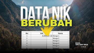 FORMAT DATA NIK AGAR TIDAK SALAH #nikEXCEL #excel