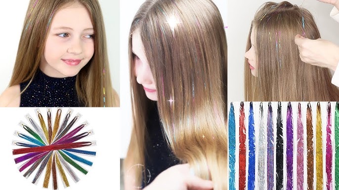 Rainbow Hair Extension Kit Synthetic Color Stick Stick Hair - Temu