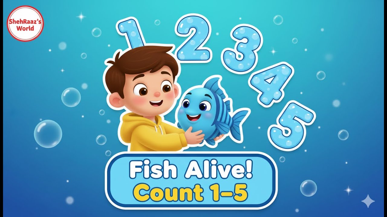 Once I Caught a Fish Alive | Counting 1–5 Nursery Rhyme for Kids ...