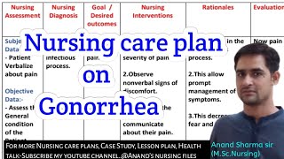 Nursing care plan on Gonorrhea//Gonorrhea Nursing Care Plan//Nursing care plan for Gonorrhea//ncp
