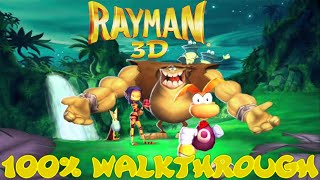 Rayman 3DS : Full Game Walkthrough 100% - All Lums and Cages (No Damage)