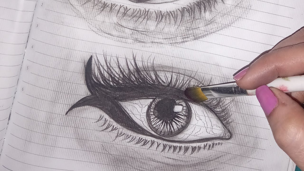 How to drawing hyper realistic eye l step by step ll satisfying Time ...