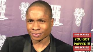 Sam Jones III arriving to the Blue Mountain State The Rise Of Thadland Premiere at Fonda Theatre in