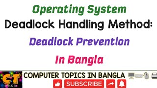 Deadlock Handling Methods: Deadlock prevention