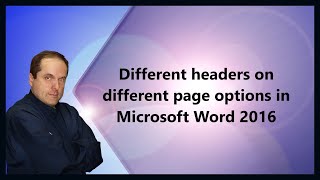 Famous Different headers on different page options in Microsoft Word 2016 Profile